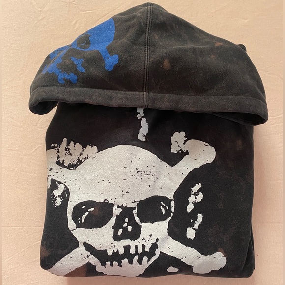 Paulies Collection Skull hoodie acid wash - Picture 3 of 3